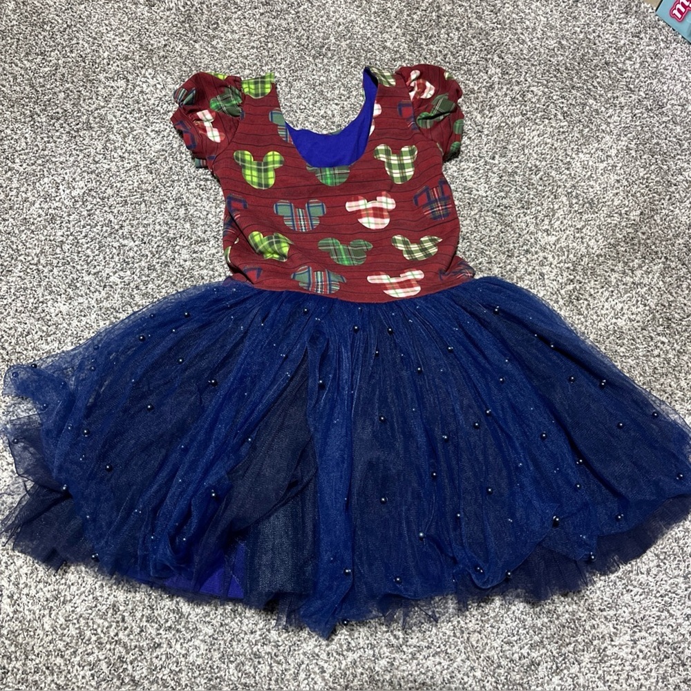 Disney Inspired Girl Tulle Dress Boutique Brand Fall/holiday Plaid, Size 6/8?